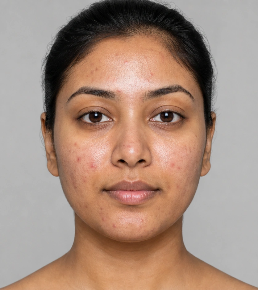 Acne treatment before and after - before